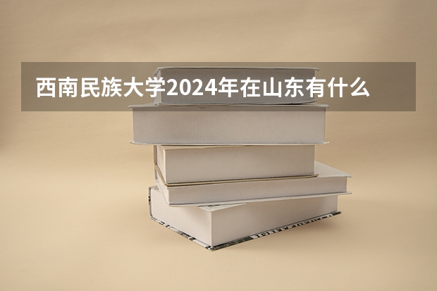 西南民族大学2024年在山东有什么招生计划