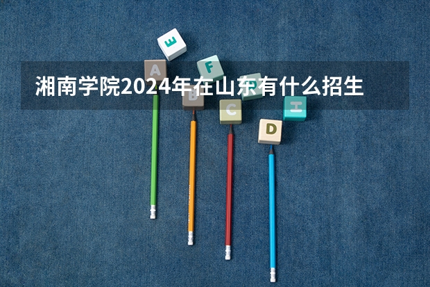 湘南学院2024年在山东有什么招生计划