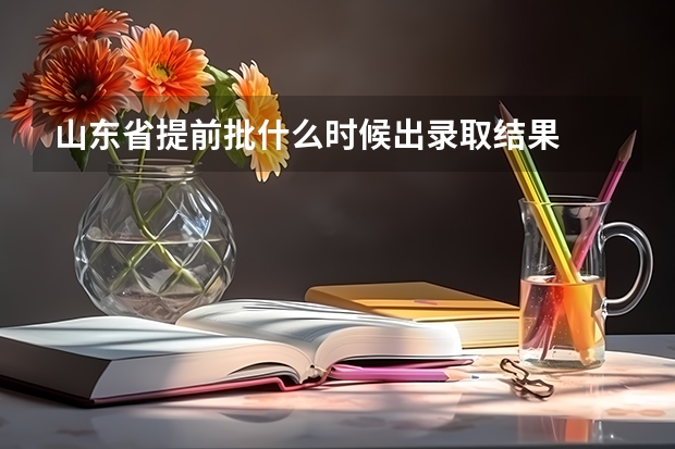 山东省提前批什么时候出录取结果