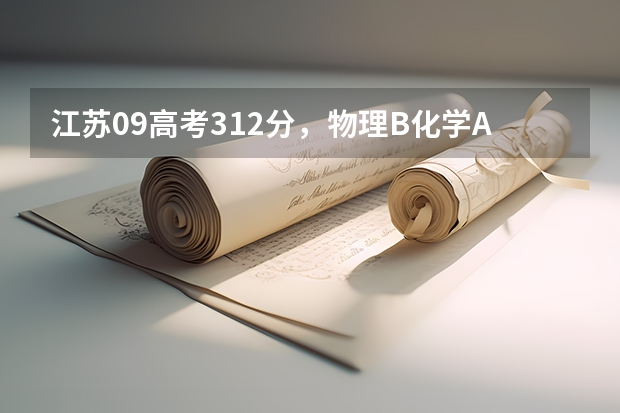 江苏09高考312分，物理B化学A，能上什么本二或本三