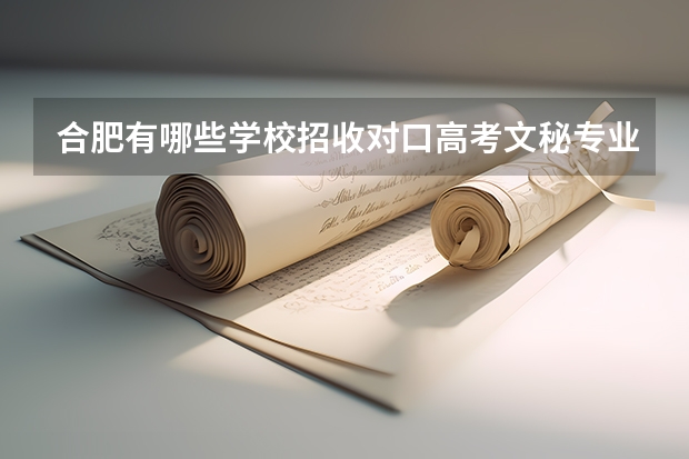 合肥有哪些学校招收对口高考文秘专业的学生,学校环境怎么样,分数要多少?