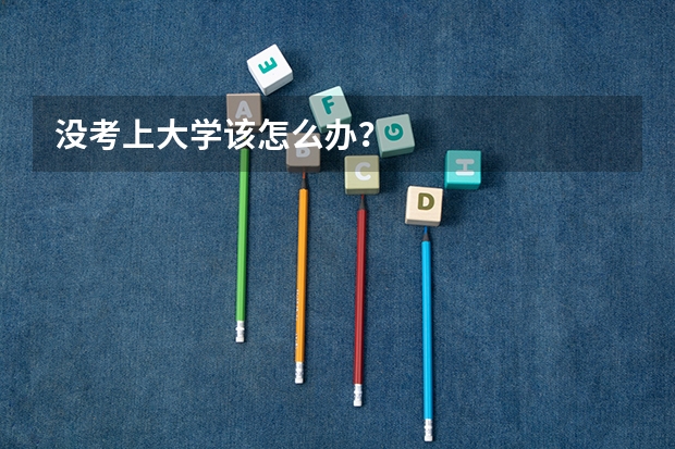 没考上大学该怎么办？