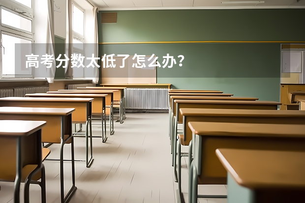 高考分数太低了怎么办？