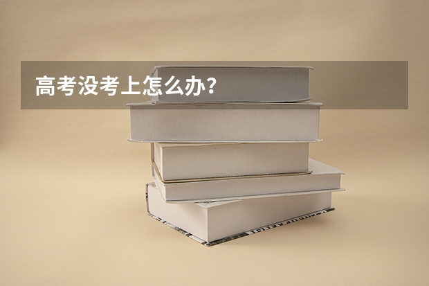 高考没考上怎么办?