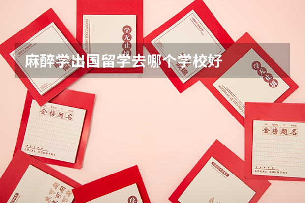 麻醉学出国留学去哪个学校好